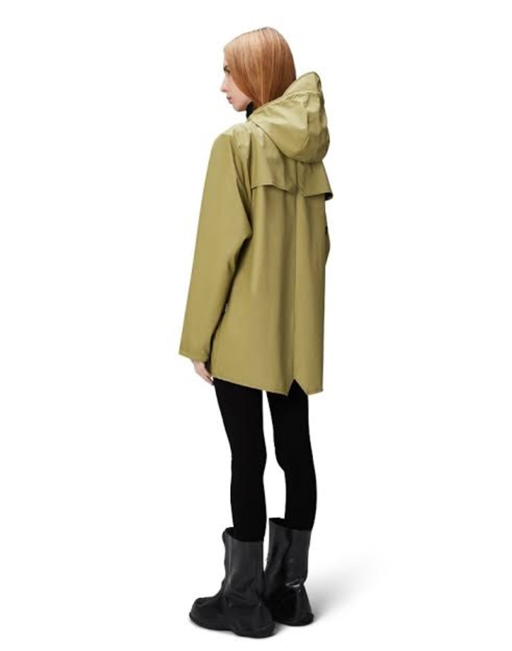 RAINS Waterproof Snap Front Rain Jacket Khaki Unisex M - Picture 6 of 6
